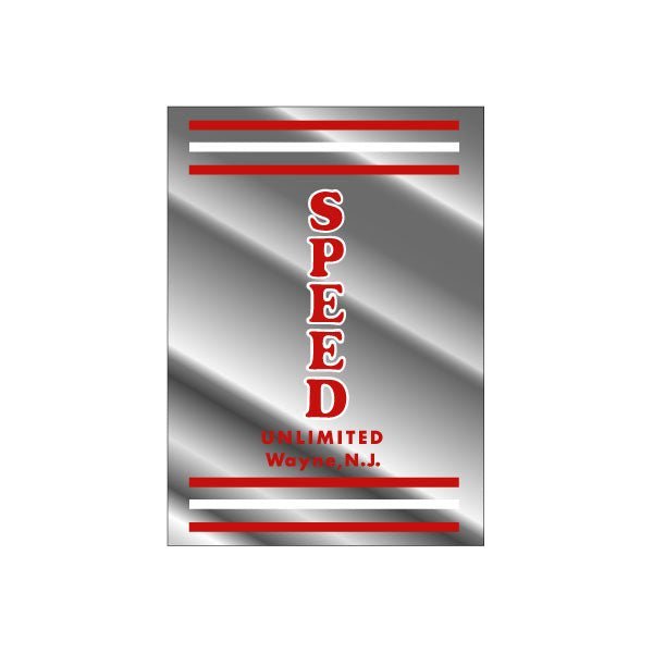 Thruster - Speed unlimited Head Tube - RED on CHROME decal - old school bmx - Bmx Products AU