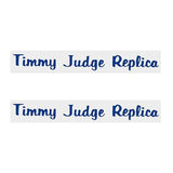 Thruster - Timmy Judge decals BLUE on Chrome decals - old school bmx - Bmx Products AU