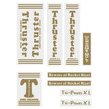 Thruster - TRI POWER XL GOLD T on CLEAR decal set - old school bmx - Bmx Products AU