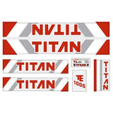 Titan - TE1000 - White decal set - Old school bmx - Bmx Products AU