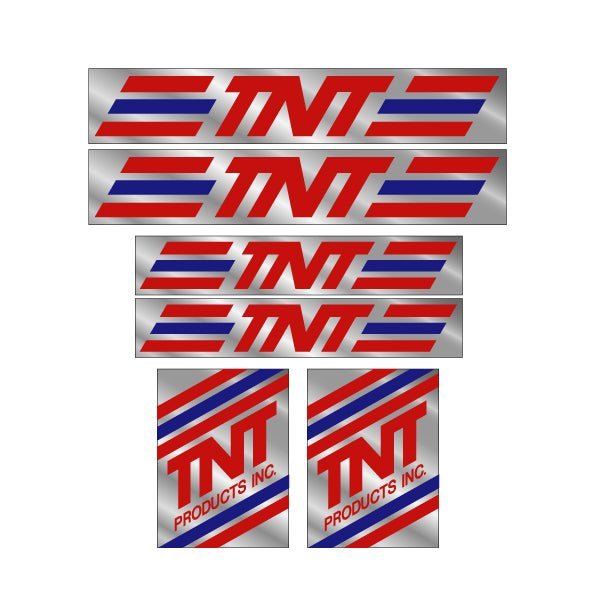 TNT - red & blue chrome decal set - old school bmx - Bmx Products AU