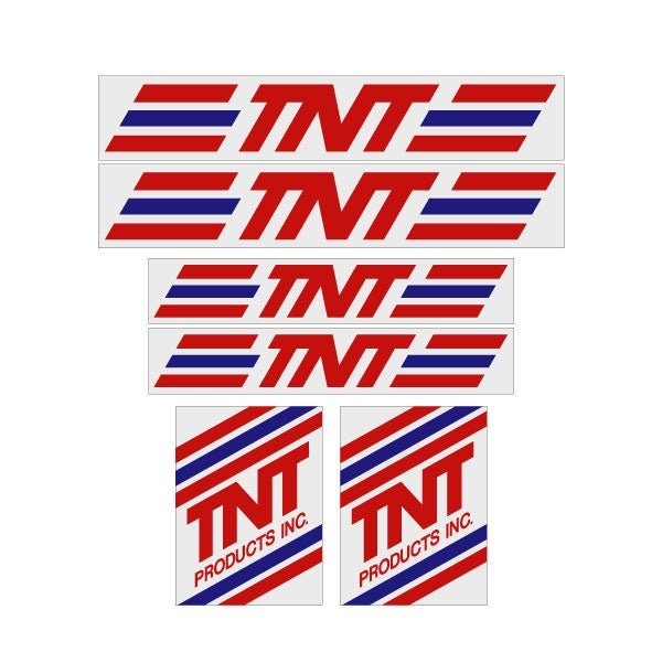 TNT - red & blue clear decal set - old school bmx - Bmx Products AU