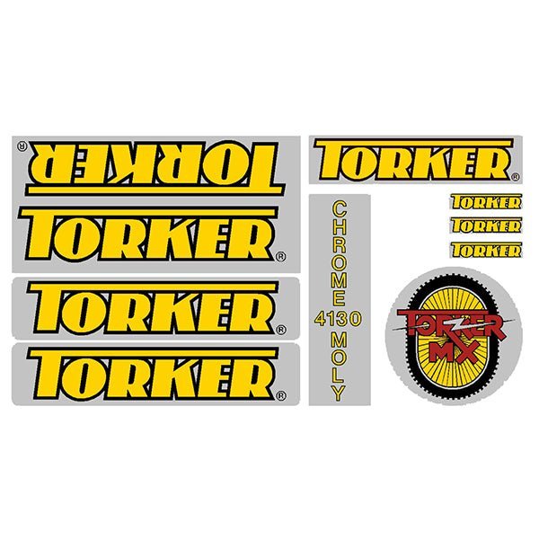 Torker - MX - Yellow HT decal set - Old School bmx - Bmx Products AU