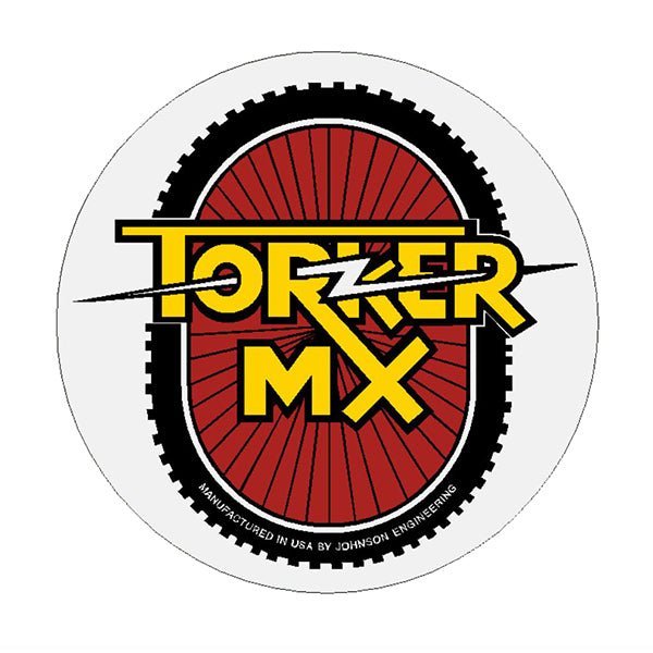 Torker - Round Gen 1 Johnson Engineering White Head tube decal - Old School bmx - Bmx Products AU