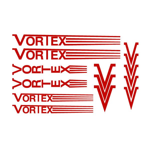 Vortex - Stripes - RED - DIECUT Decal set - old school bmx - Bmx Products AU