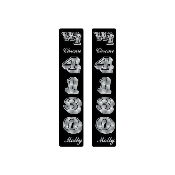 Webco - Prism 4130 black silver fork decals - old school bmx - Bmx Products AU