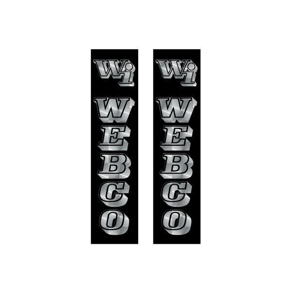 Webco - Prism black silver fork decals - old school bmx - Bmx Products AU