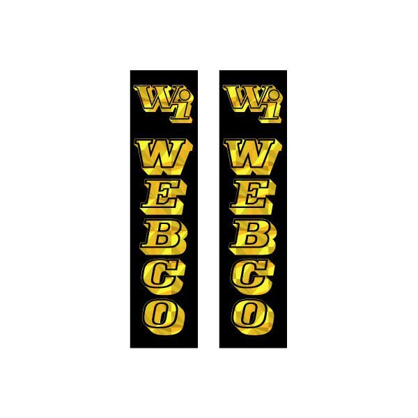 Webco - Prism black yellow gold fork decals - old school bmx - Bmx Products AU
