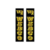 Webco - Prism black yellow gold fork decals - old school bmx - Bmx Products AU