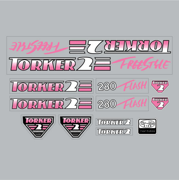 Torker - 1987 Torker 2 - 280 FLASH Freestyle Magenta decal set