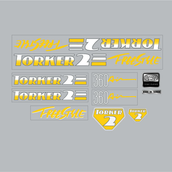 Torker - 1987 Torker 2 - 360 AIR Freestyle Yellow decal set