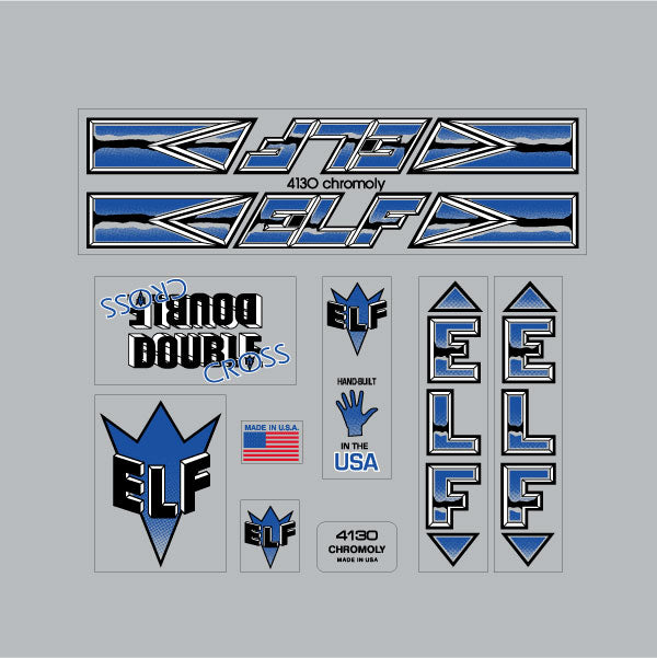 ELF - Double cross blue decalset on clear