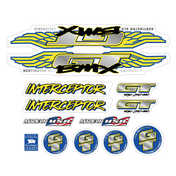 GT - 1993 Interceptor - for Red frame - decal set