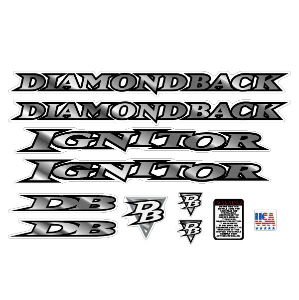 Diamond Back - 1997 Ignitor for Yellow frame decal set - Old school bm ...