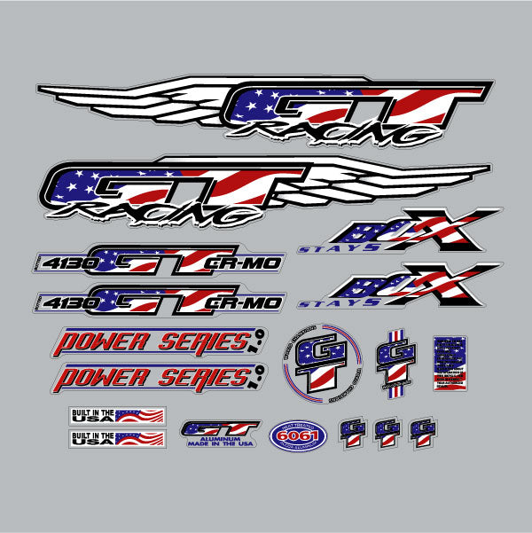 GT - 1998 Power Series 1.0 - USA FLAG decal set