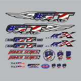 GT - 1998 Power Series 1.0 - USA FLAG decal set