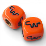 CW - Logo Dice Tire Valve Caps (Pair) - ORANGE