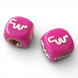CW - Logo Dice Tire Valve Caps (Pair) - Magenta