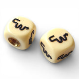CW - Logo Dice Tire Valve Caps (Pair) - Bone White