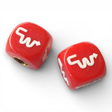 CW - Logo Dice Tire Valve Caps (Pair) - RED- old school bmx