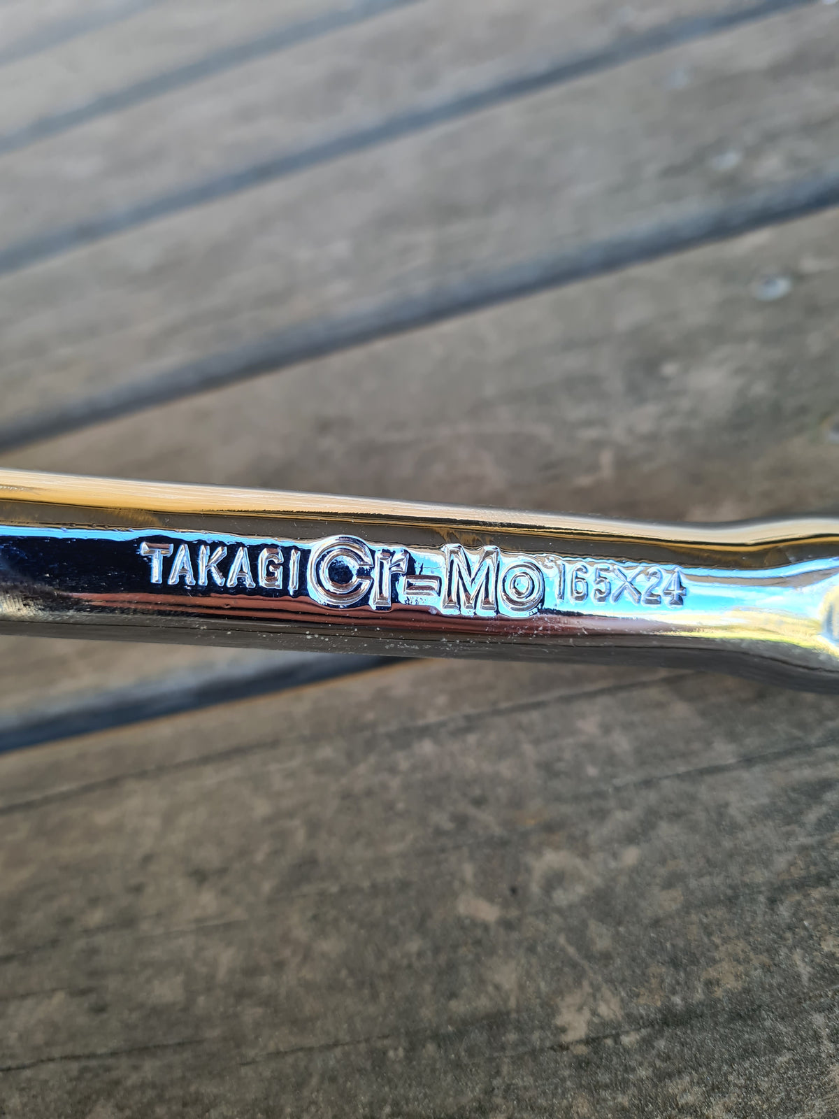 TAKAGI - CROMO 165X24T ONE peice RECHROMED bmx crank