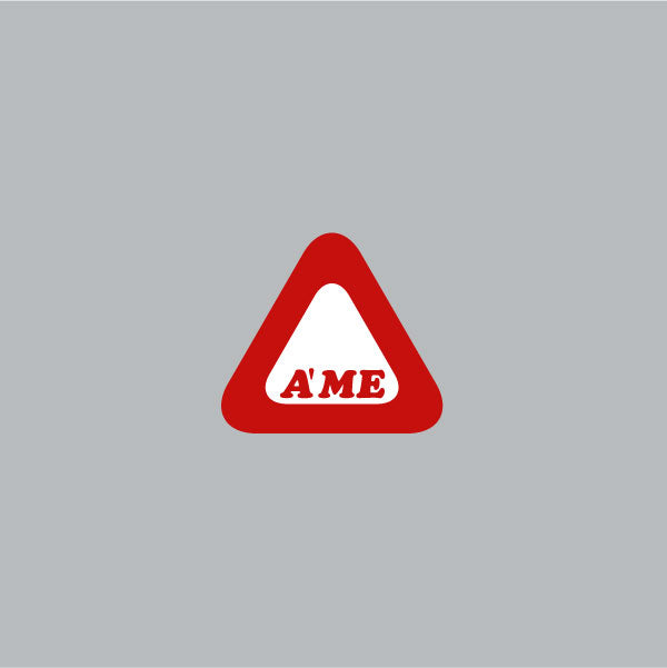 AME - Bubble font triangle decal in Red