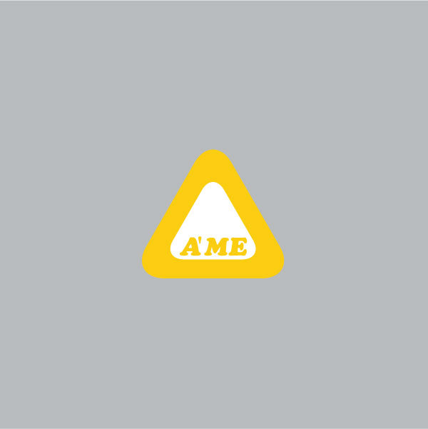 AME - Bubble font triangle decal in Yellow