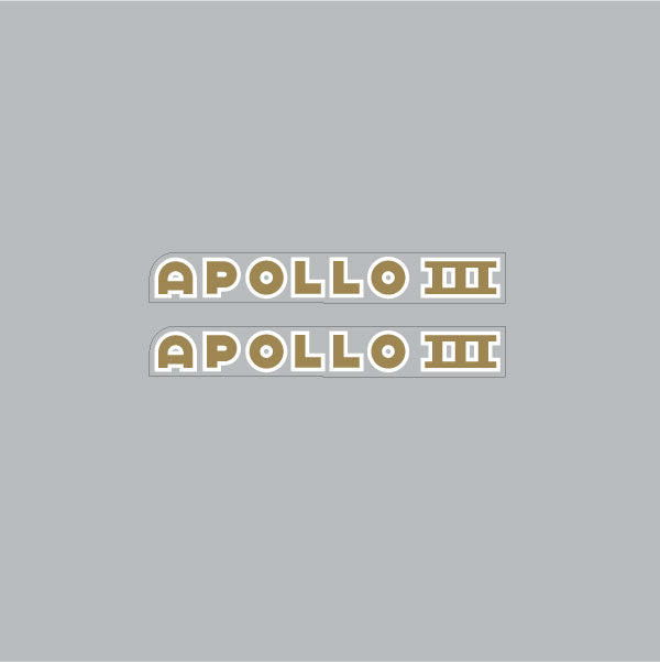 Apollo - III Top tube decals - White with gold outline