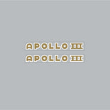 Apollo - III Top tube decals - White with gold outline