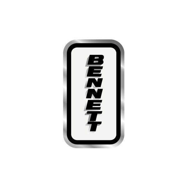 Bennett - White Chrome Black Seat tube decal