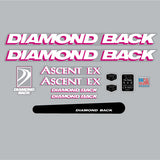 Diamond Back - 1994 ASCENT EX MTB for Blue frame decal set - Old school bmx