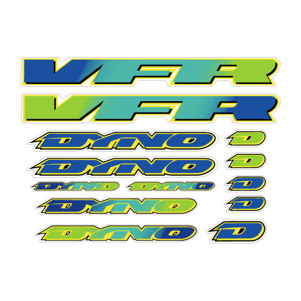 DYNO - 1994 VFR decal set for chrome frame - old school bmx