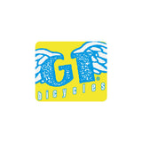 GT - Freestyle Bicycles - Yellow and Light Blue plate decal