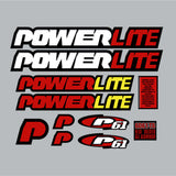 Powerlite - 1997 P61 White decal set for yellow frame CATALOG VERSION - old school bmx