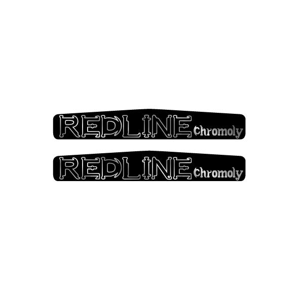 Redline - Monster "Cromo" crank decal set - Black with Chrome
