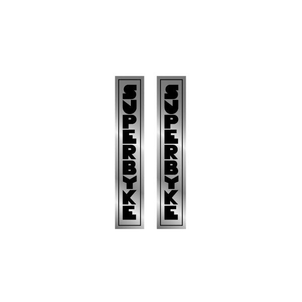 Superbyke - Chrome vertical fork decals - old school bmx