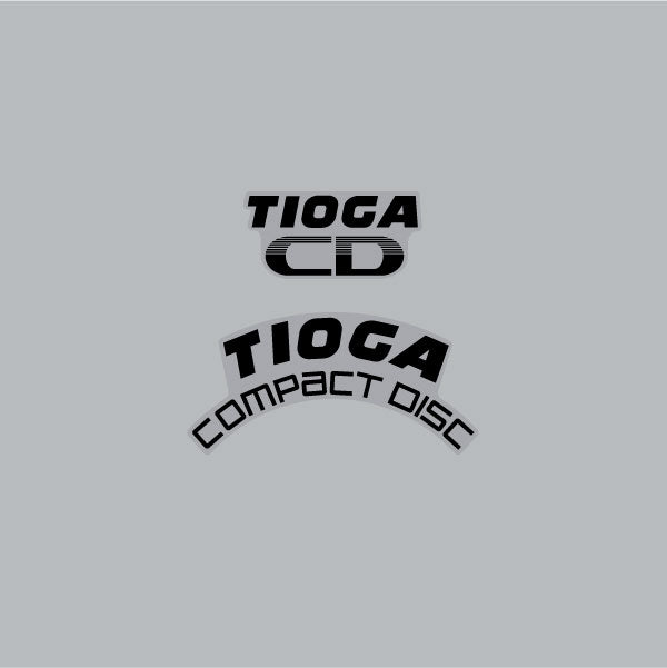 Tioga - CD Compact Disc Sprocket decal - Black on clear