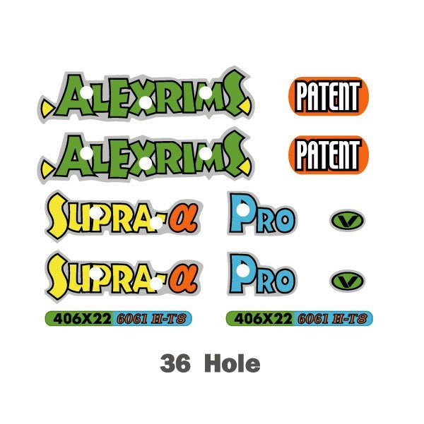 Alex Rims - Supra A PRO 406X22 36H Rainbow rim decals - Old school bmx - Bmx Products AU