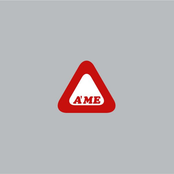 AME - Bubble font triangle decal in Red - Bmx Products AU