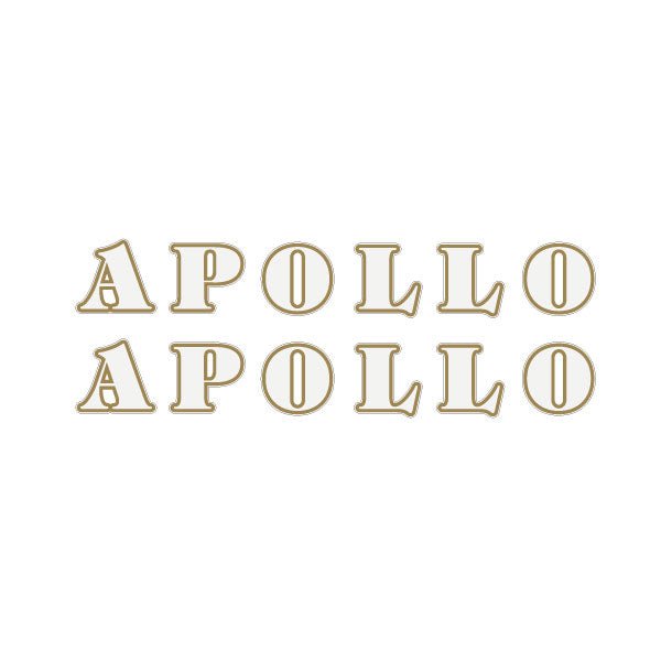 Apollo - Tange Down tube decals - White with gold outline - old school bmx - Bmx Products AU