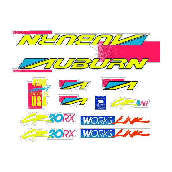 Auburn - 1992 CR - 20RX decal set for Black frame - old school bmx - Bmx Products AU