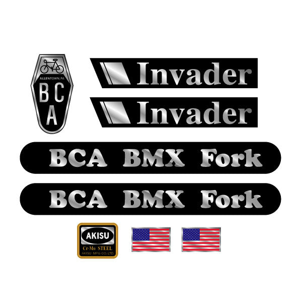 BCA - Invader on chrome decal set - Old School BMX - Bmx Products AU