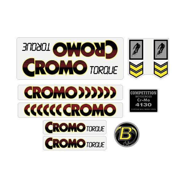 Bennett - Cromo Torque black CLEAR decal set - old school bmx - Bmx Products AU