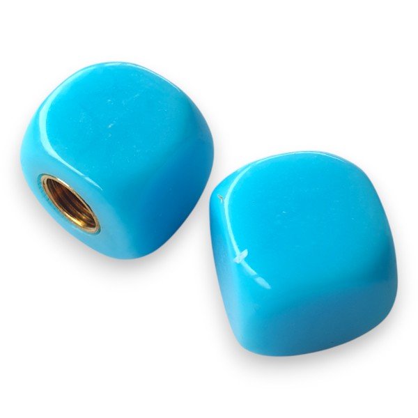 Blank - Dice Tire Valve Caps (Pair) - Light Blue - old school bmx - Bmx Products AU