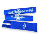 Blue Max - CUSTOM BLUE with white print Nylon pad set - old school bmx - Bmx Products AU