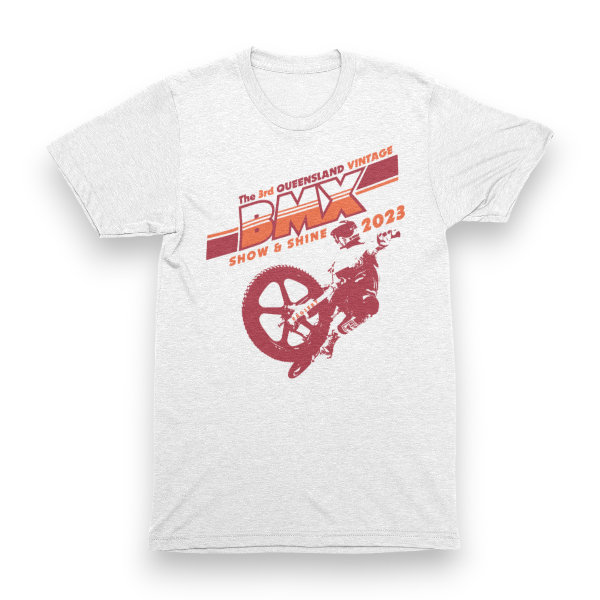 BMX Show - 2023 - Eagleby Qld - Tshirt - White - Old school BMX - Bmx Products AU