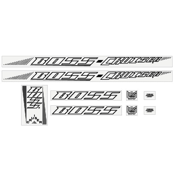 BOSS - Cruiser - Black outline decal set - old school bmx - Bmx Products AU