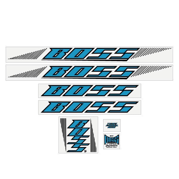 BOSS Racing - 20" Early - Blue decal set - old school bmx - Bmx Products AU