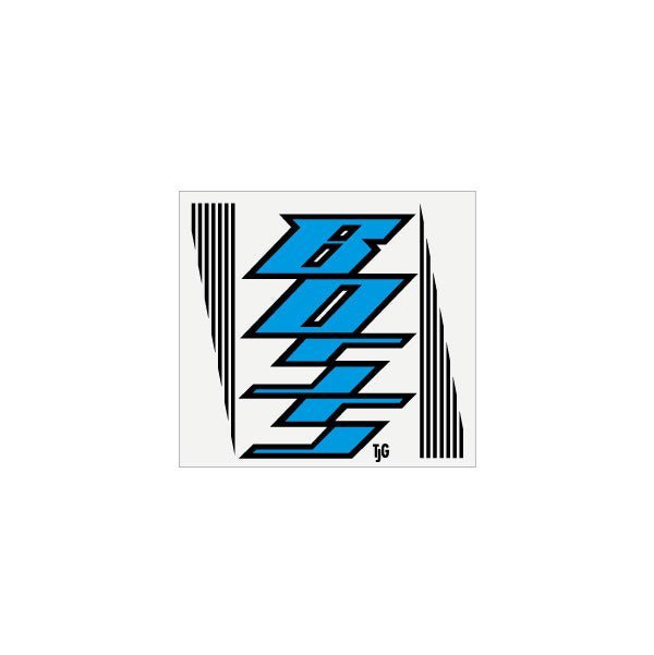 BOSS Racing - Striped Head Tube Blue decal - old school bmx - Bmx Products AU