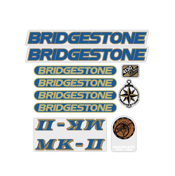 Bridgestone - MKII BLUE decal set - old school bmx - Bmx Products AU
